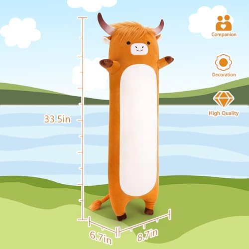 Large Highland Cow Plush Pillow