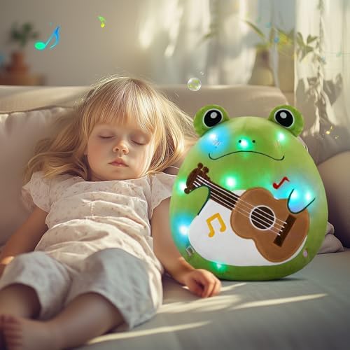 Light Up Singing Frog Plush Pillow