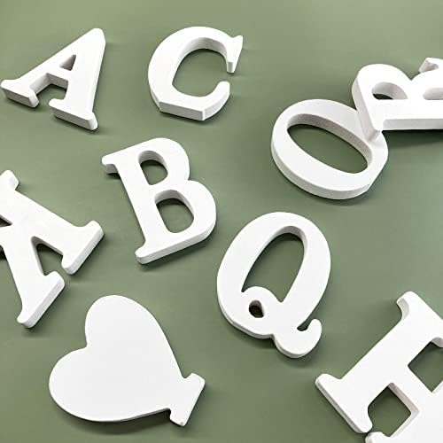 6 Inch White Unfinished Wooden Letter N