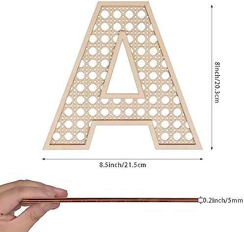 8 Inch Wooden Rattan Letter A Wall Decor