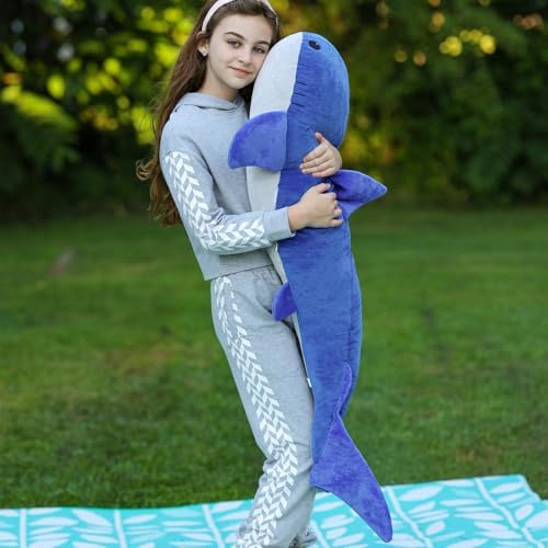Tezituor 47 Inch Whale Plush Pillow for Kids
