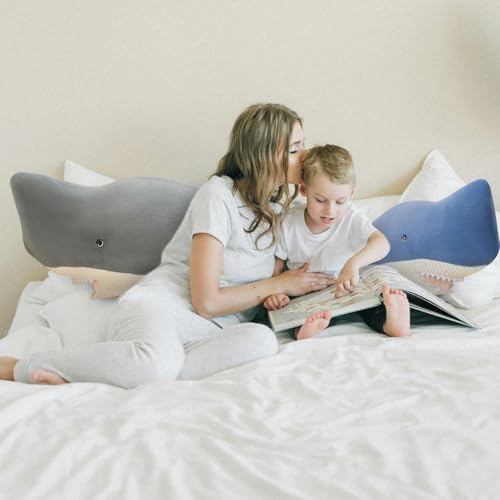 Whale Shark Plush Pillow Toy - 44 Inch Gray