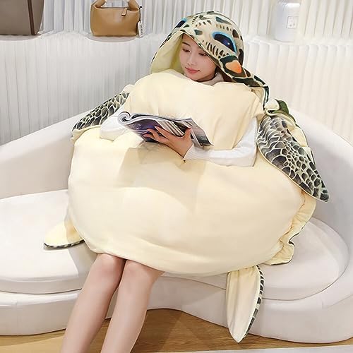 Wearable Turtle Shell Plush Pillow for Kids and Adults