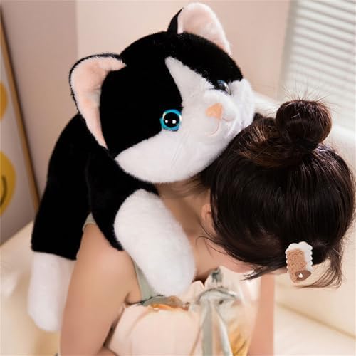 Black and White Cat Weighted Plush Toy