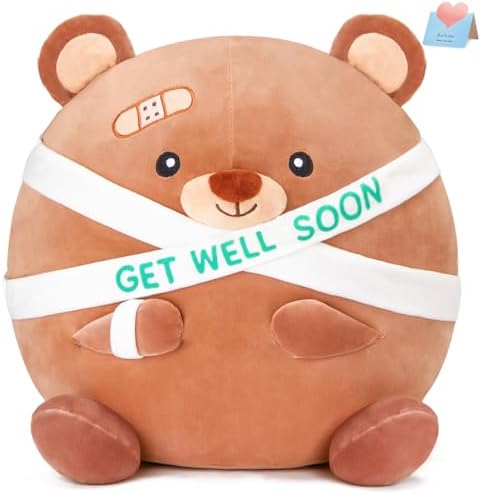 Get Well Soon Teddy Bear Plush Pillow