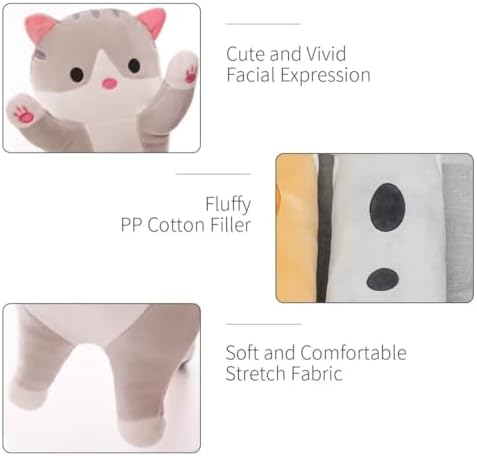Cute Cat Plush Body Pillow for Kids