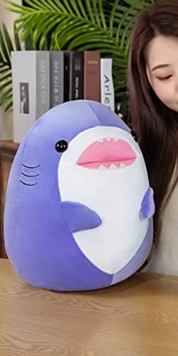 17 Inch Purple Shark Plush Hugging Pillow