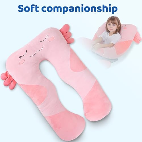 47x23 Inch U Shaped Plush Body Pillow for Kids