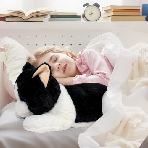 5lbs Black White Cat Weighted Plush Pillow
