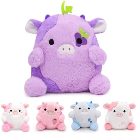 Purple Cow Plush Pillow for Kids and Home Decoration