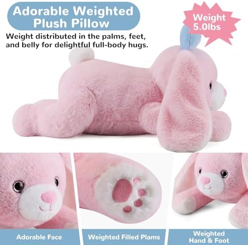 Meowtastic Easter Bunny Weighted Plush Pillow