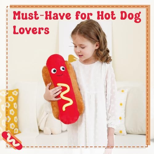 Hot Dog Plush Pillow 177 Inch Soft Stuffed Toy