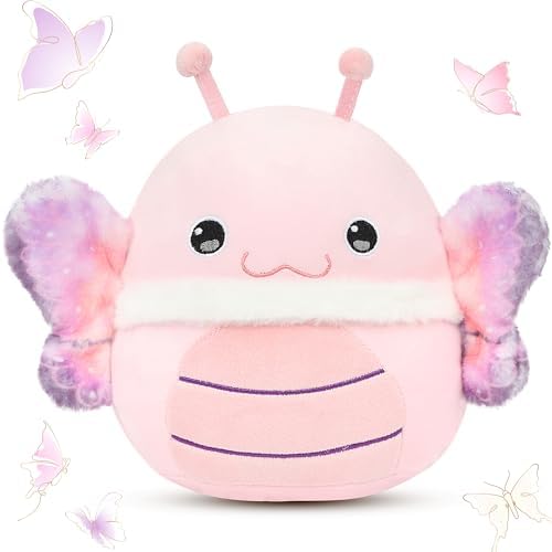 Easfan Pink Butterfly Plush Pillow for Kids