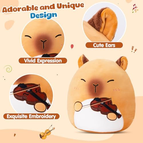 Glow Guards 12 Inch Brown Capybara Plush Pillow