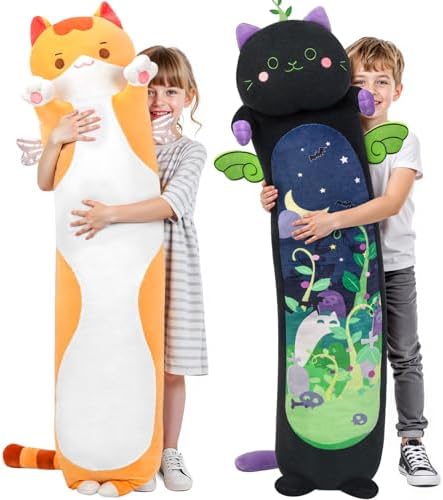Long Cat Plush Body Pillow Cute Kitten Doll Toy