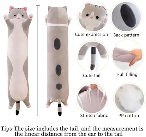 Somao Long Cat Plush Pillow for Kids 1