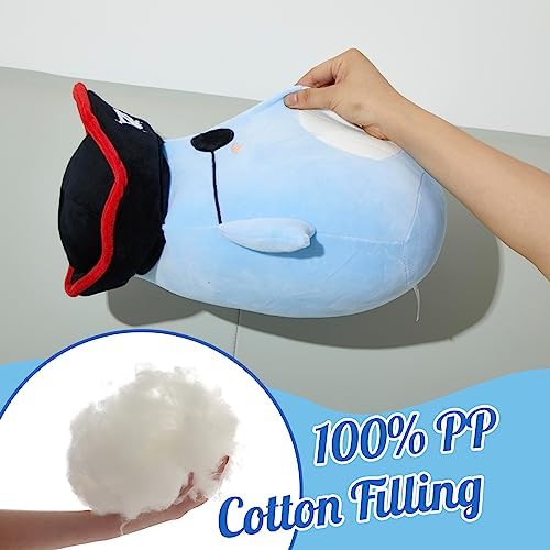 14 Inch Pirate Whale Plush Pillow