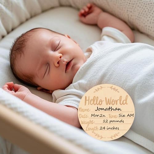 Wooden Baby Announcement Sign Double Sided