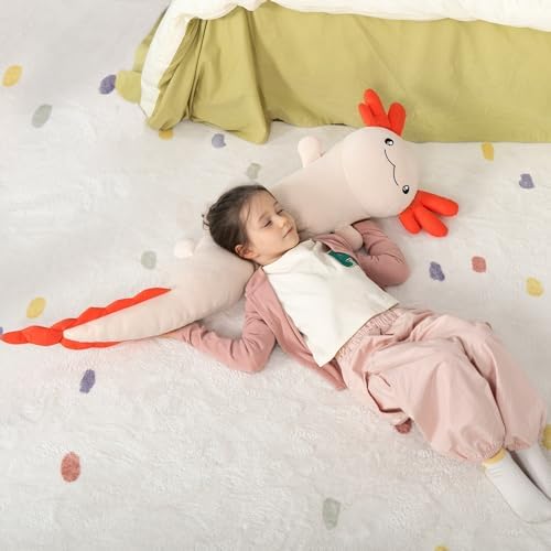 Large Axolotl Plush Body Pillow for Kids