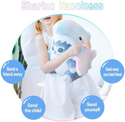 Kawaii Shark Cat Plush Pillow Toy 9 Inch 1