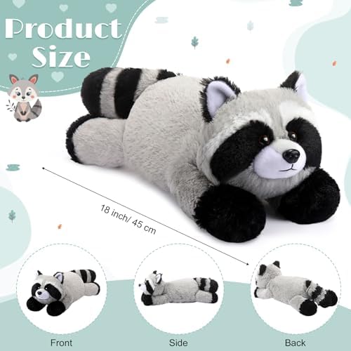 HyDren 18 Inch Raccoon Plush Pillow
