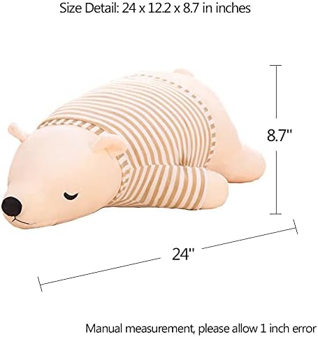 MMTTAO 24 Inch Stuffed Polar Bear Plush Toy