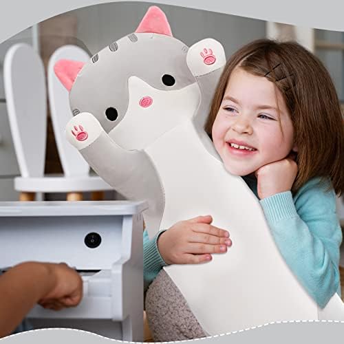 Long Cat Plush Pillow for Kids and Adults