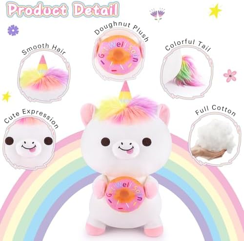 Achwishap Get Well Soon Unicorn Plush Pillow
