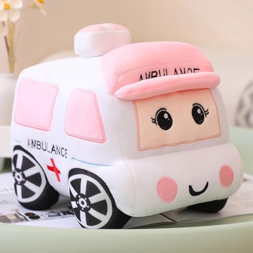 3D Cartoon Ambulance Plush Pillow Toy
