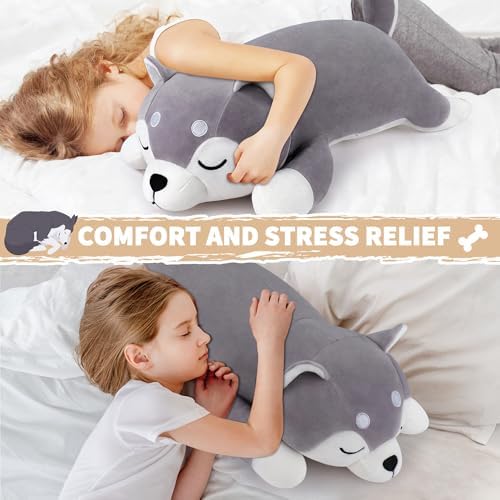 Auspicious Beginning 30 Inch Husky Plush Pillow
