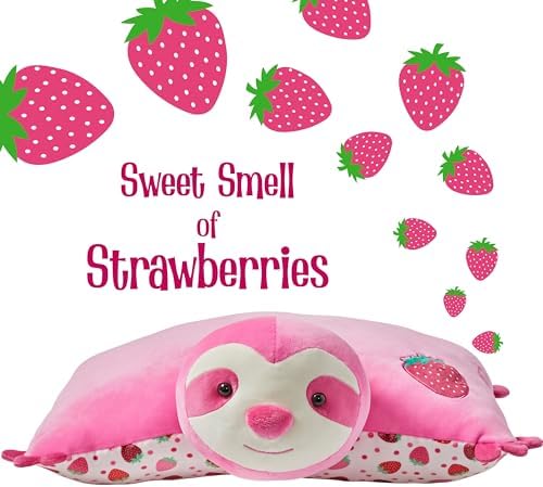 Pillow Pets Sweet Scented Strawberry Sloth Puff