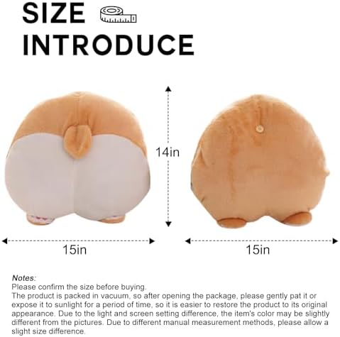 CHELEI2019 15 Inch Corgi Butt Plush Throw Pillow