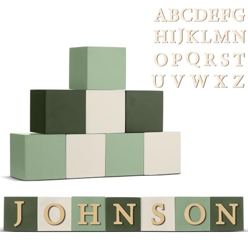 Kigley 8 Letter Wooden Name Sign Blocks 1