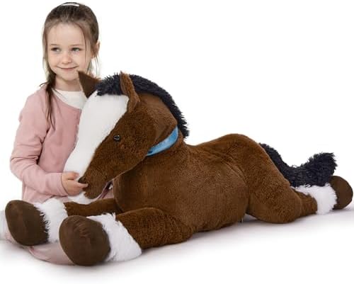 MaoGoLan Large Ridable Plush Horse Toy