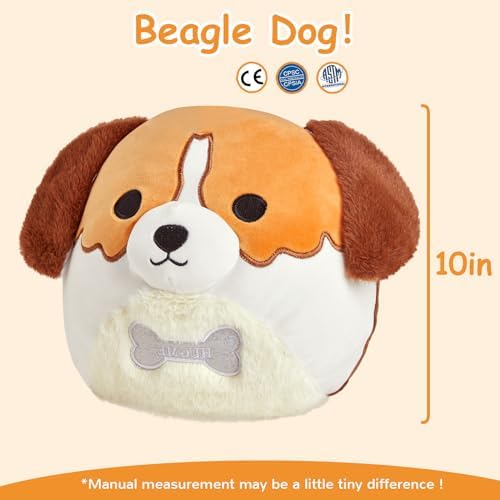 10 Inch Beagle Dog Plush Pillow