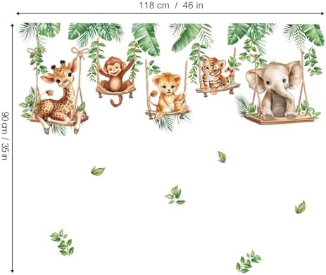 Wondever Jungle Animals Wall Stickers