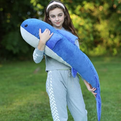 Tezituor 47 Inch Whale Plush Pillow for Kids