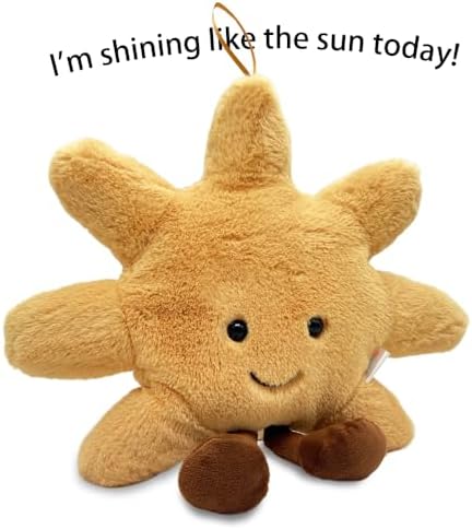 Plush Sun Throw Pillow - 14 Inch Cuddleable Stuffed Animal