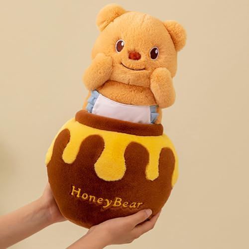 Cute Bear Plush Pillow with Honey Bar