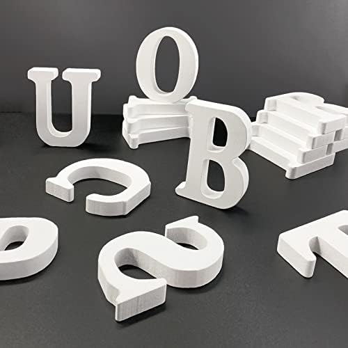 6 Inch White Unfinished Wooden Letter N