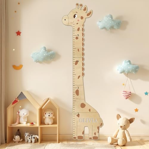 Woodemon Personalized Name Growth Chart for Wall