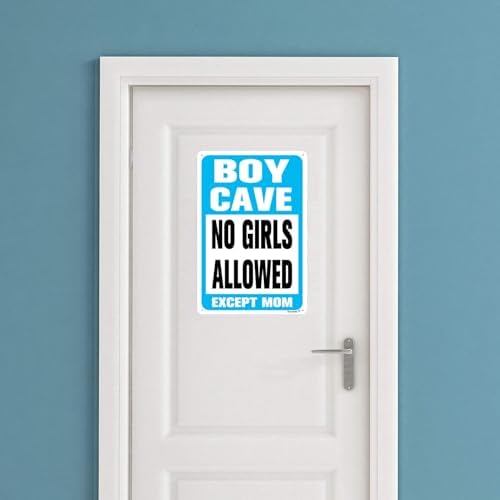 8x12 Inch Boy Cave Blue Aluminum Wall Sign