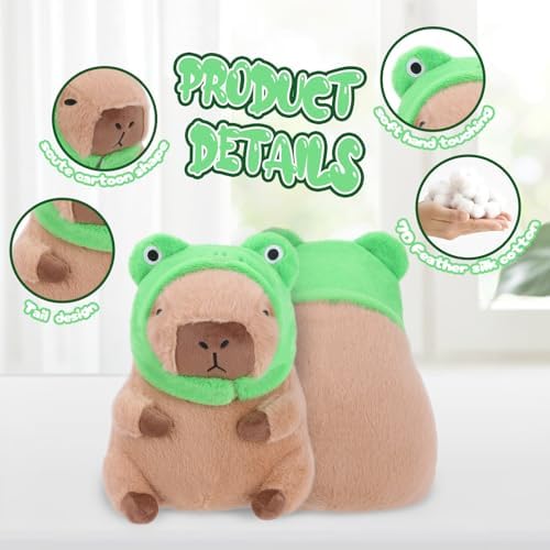 RichRabbit Frog Head Capybara Plush Pillow