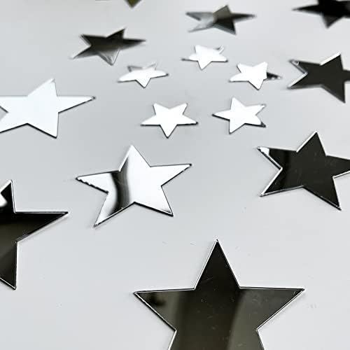 40Pcs Silver Stars Acrylic Wall Stickers