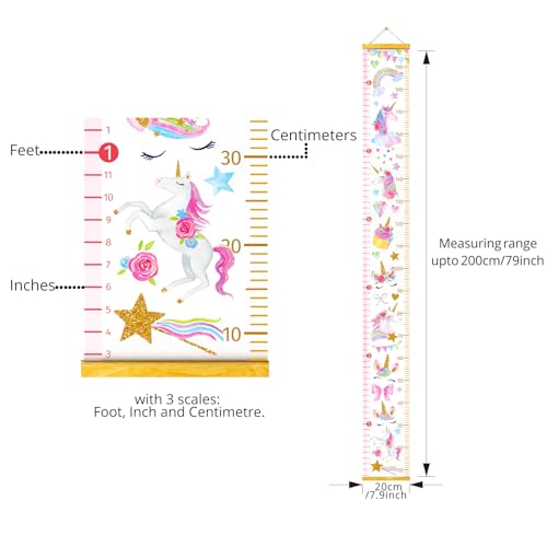 HomeEvolution Kids Growth Chart Unicorn Wall Ruler