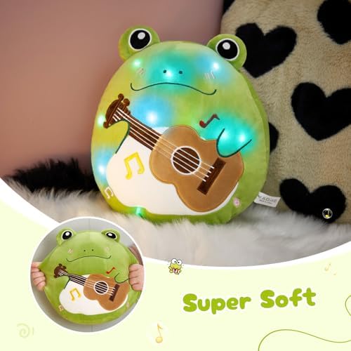 Light Up Singing Frog Plush Pillow