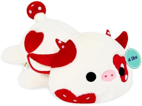 Onsoyours Weighted Mushroom Cow Plush Toy