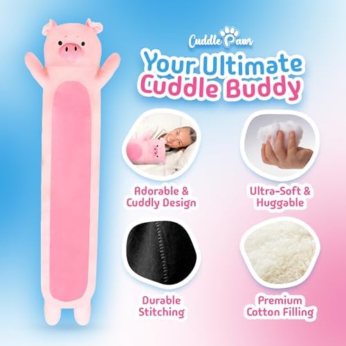 Cuddle Paws Big Pig Plush Pillow