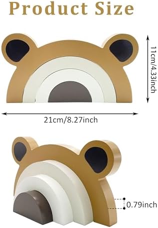 Wooden Bear Rainbow Decor for Nursery Room