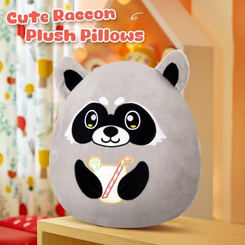 Glow Guards 12-Inch Raccoon Plush Pillow